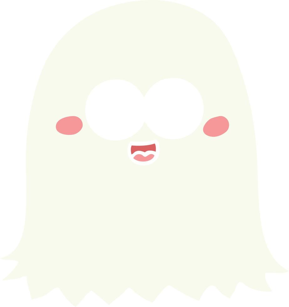 flat color style cartoon friendly ghost vector
