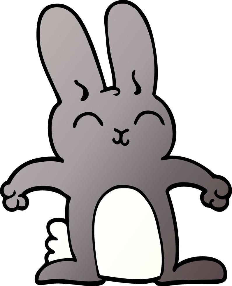caricatura, garabato, gris, conejo vector