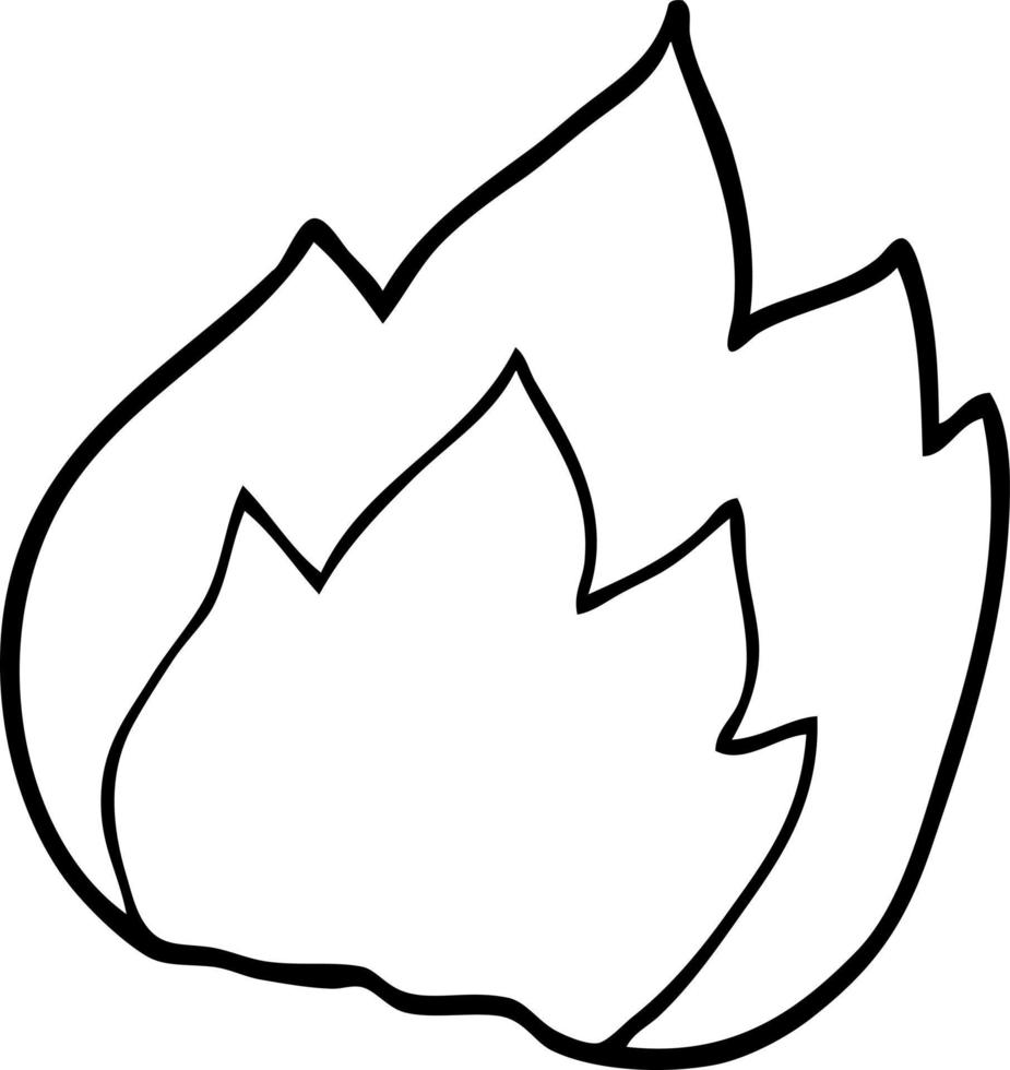 line drawing cartoon fire vector