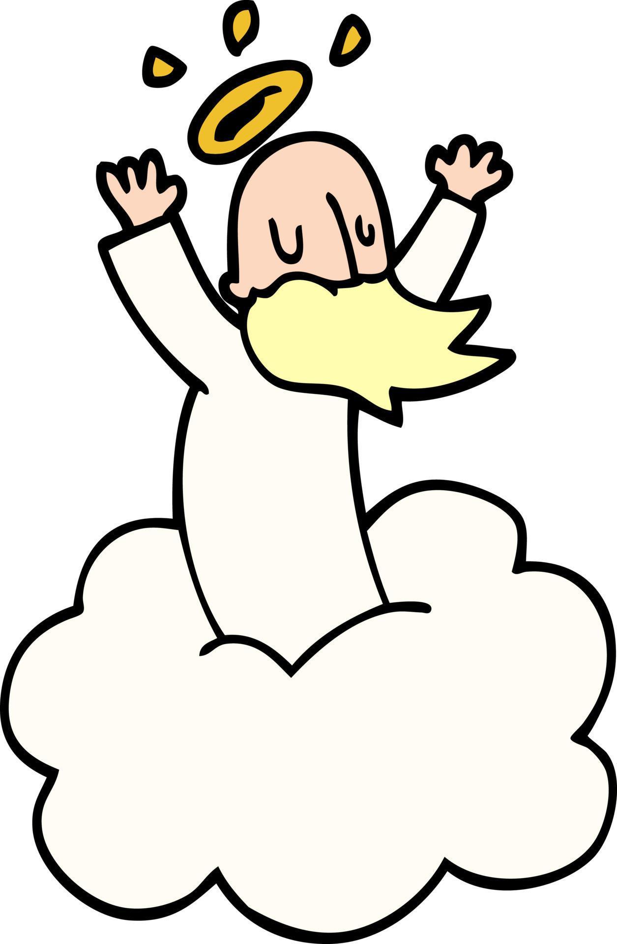 cartoon doodle god on cloud 12191755 Vector Art at Vecteezy