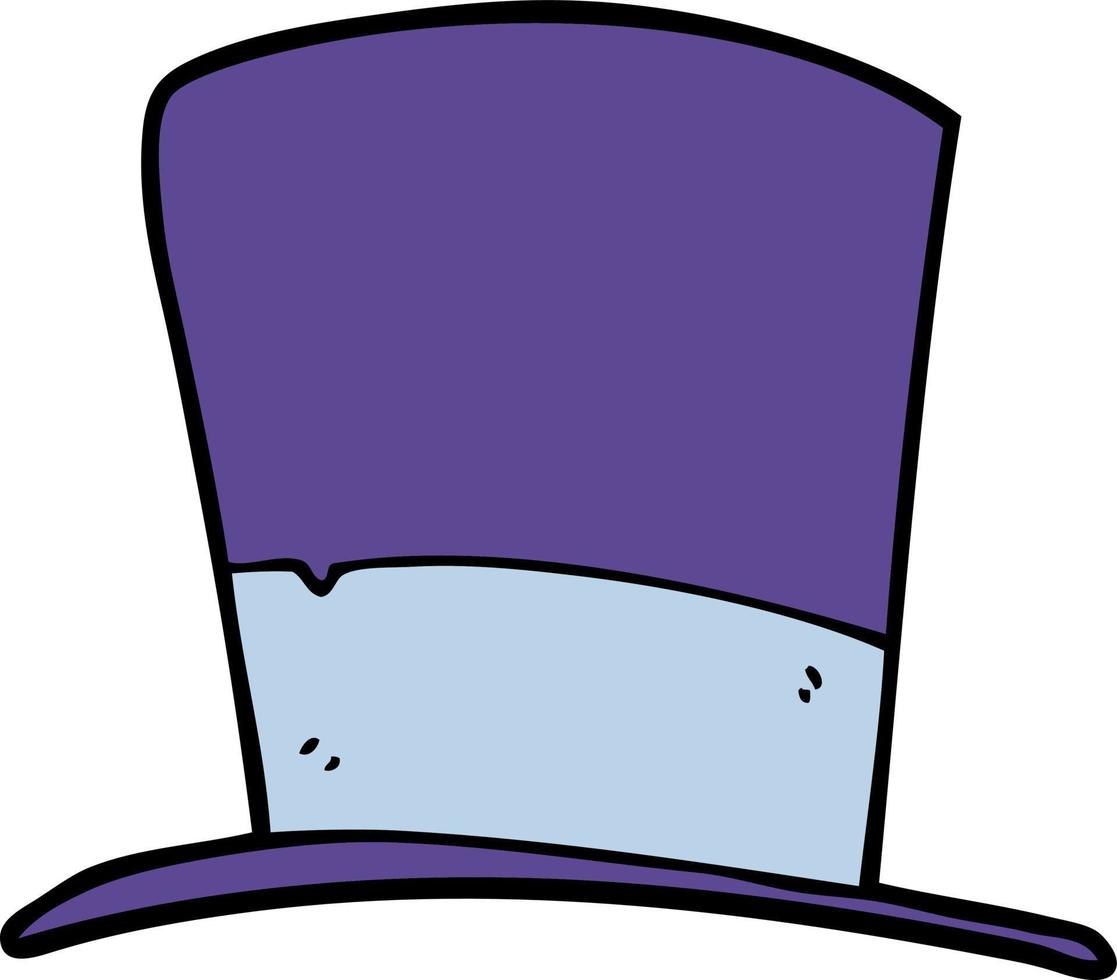 cartoon doodle top hat vector
