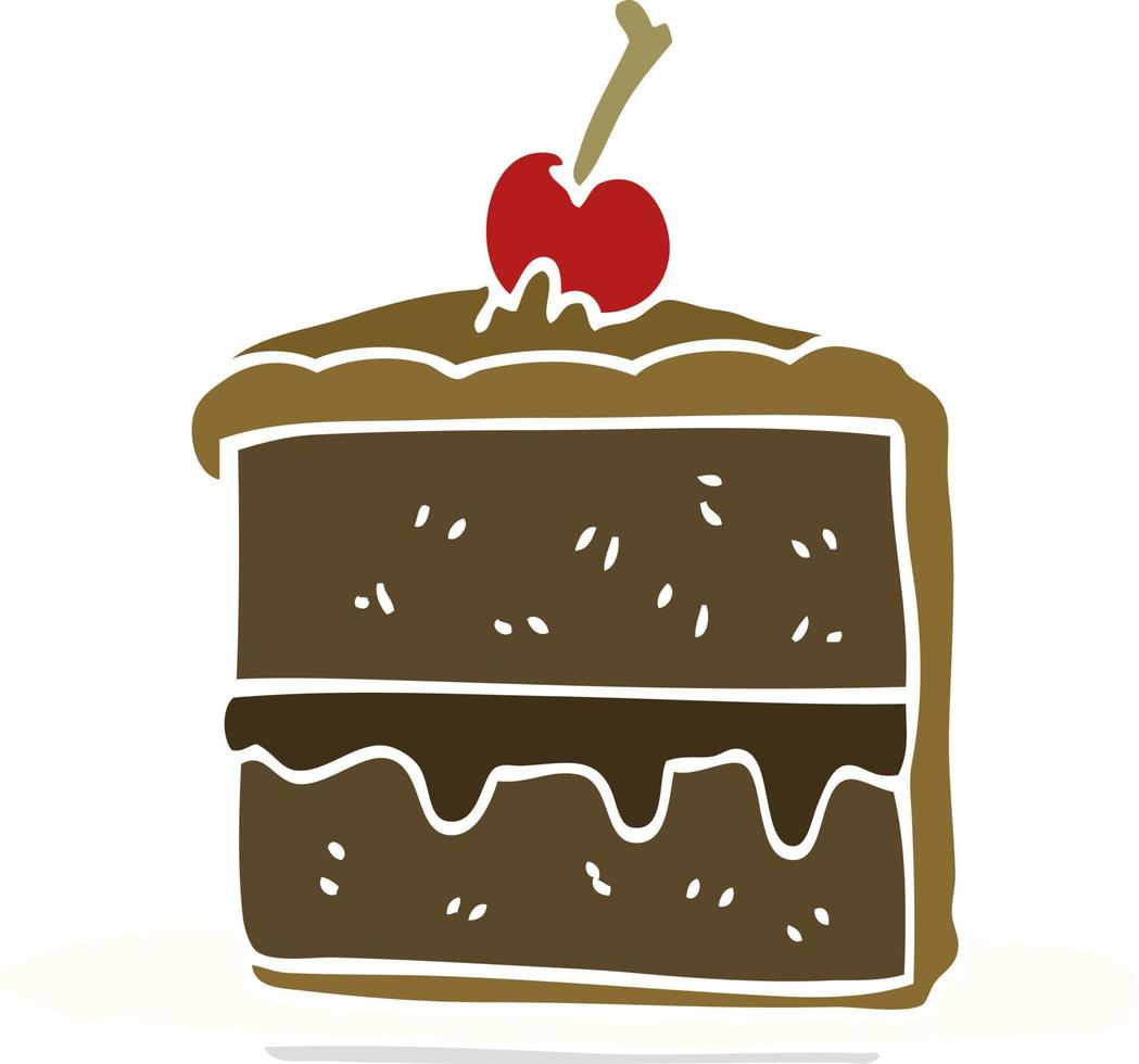 cartoon doodle chocolate cake vector