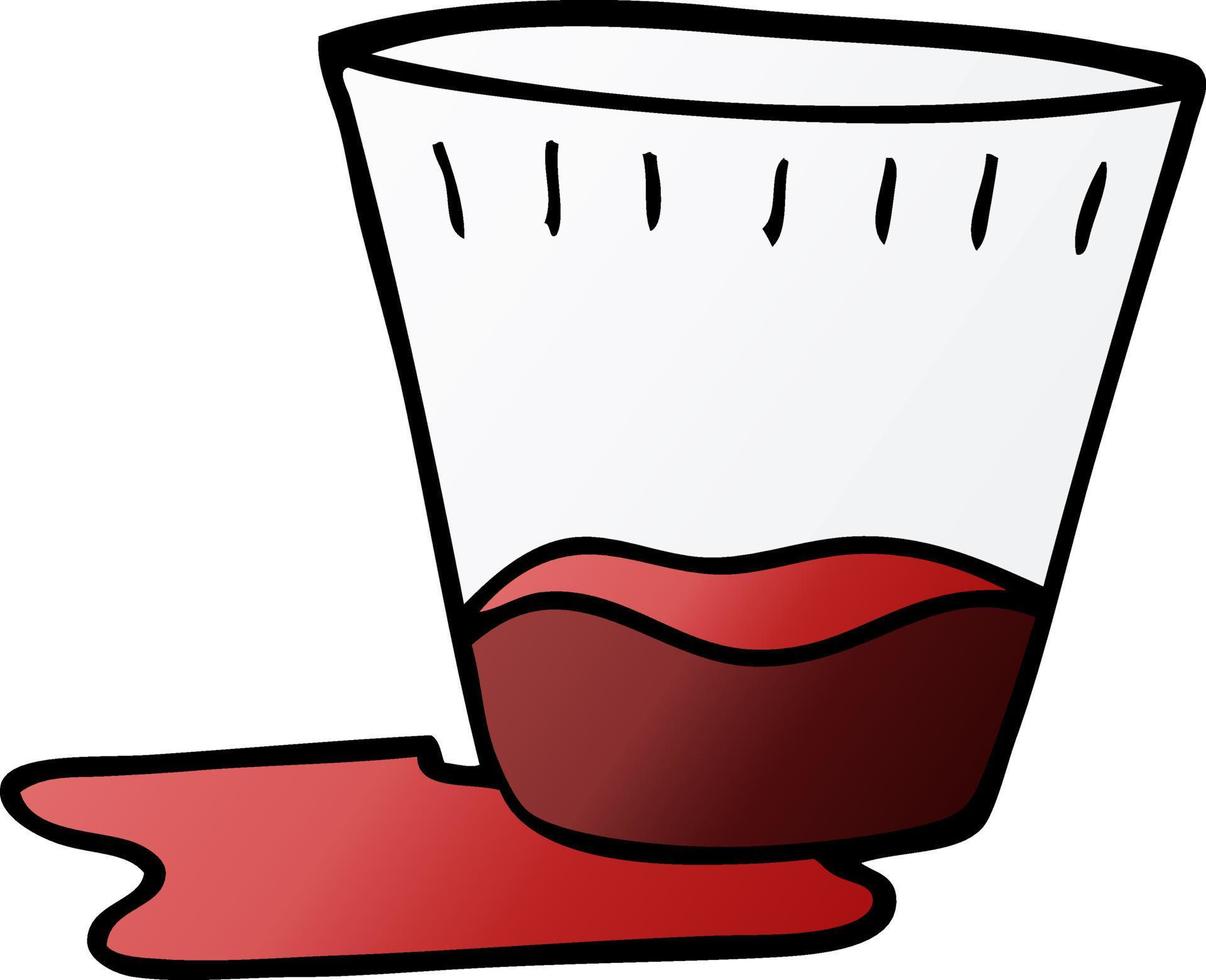 cartoon doodle of a spilt drink vector