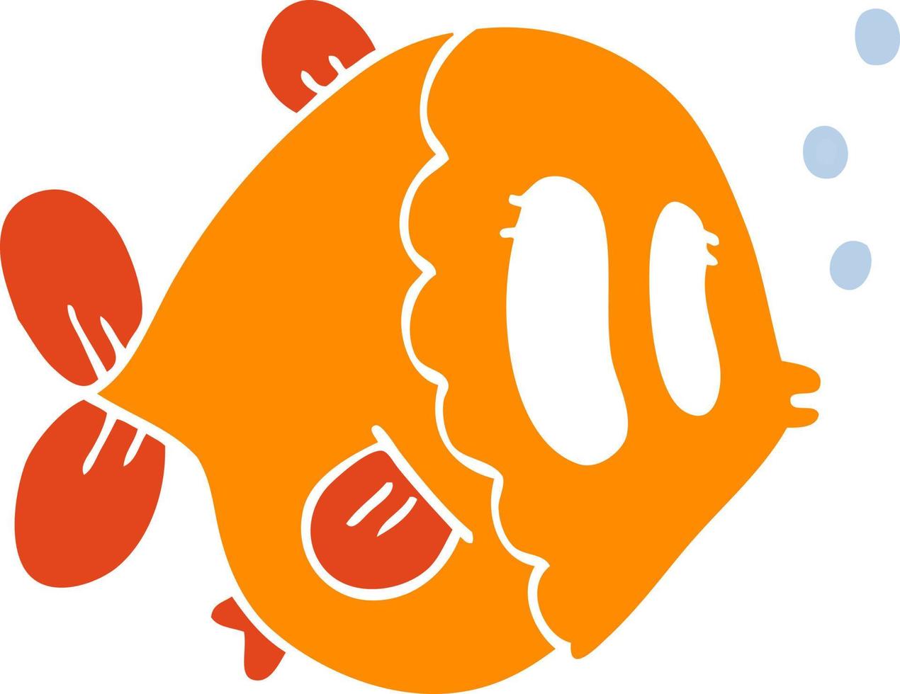 flat color style cartoon fish vector