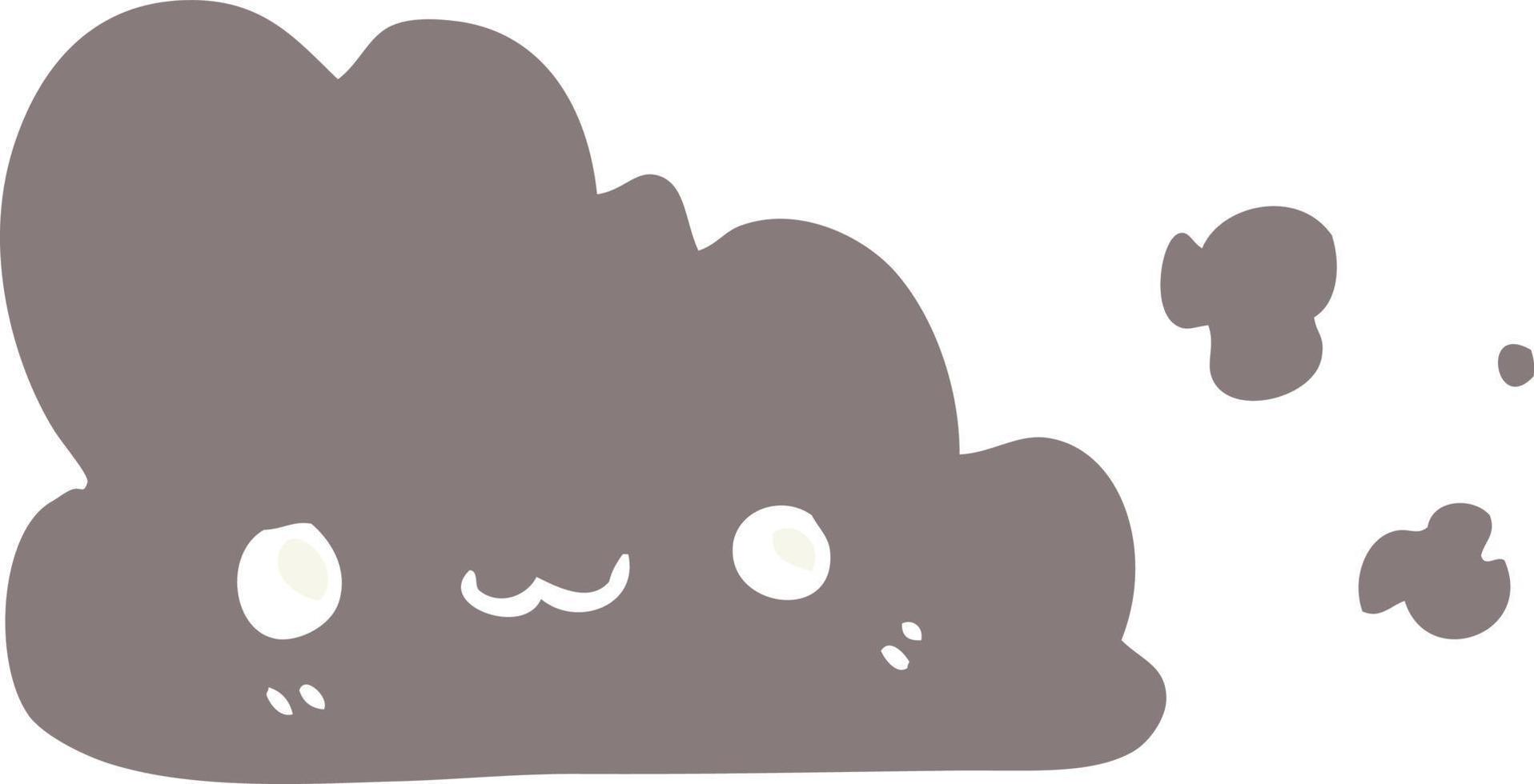 linda nube de dibujos animados de estilo de color plano vector