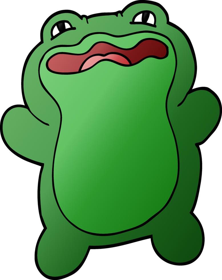 funny cartoon doodle frog vector