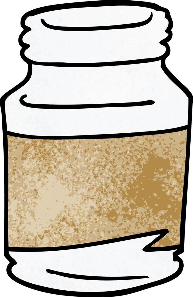 cartoon doodle pill jar vector