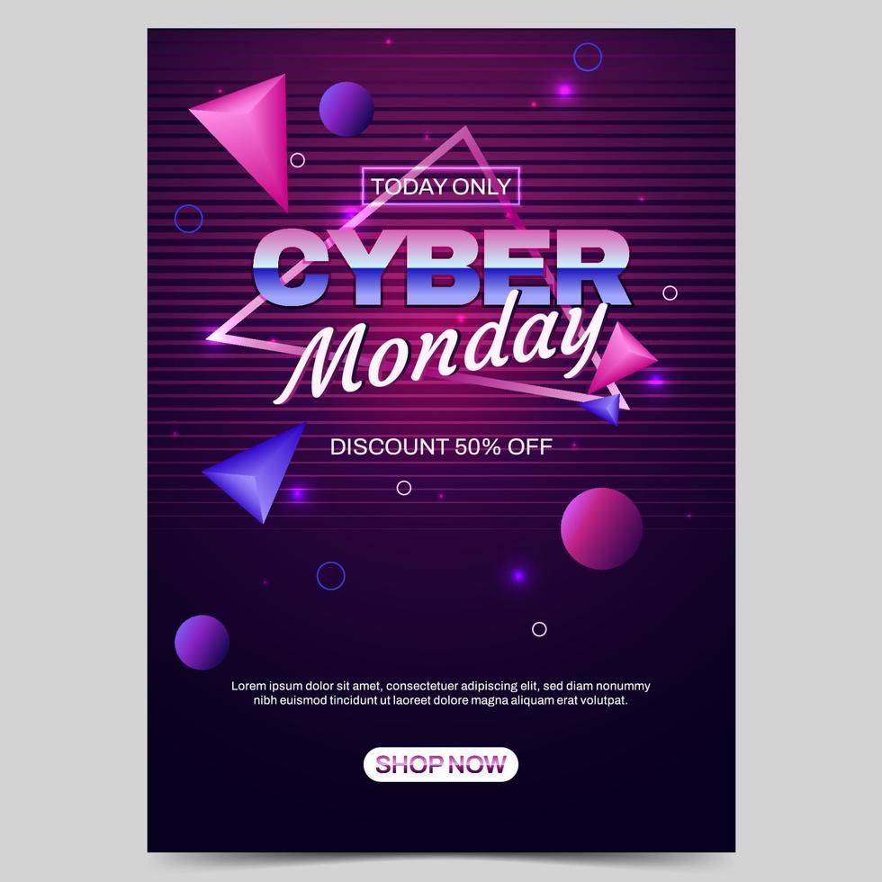 plantilla de redes sociales de cyber monday vector