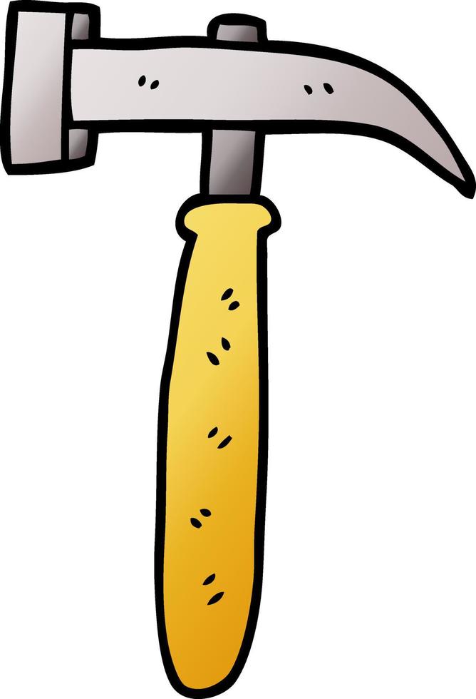 cartoon doodle hammer vector