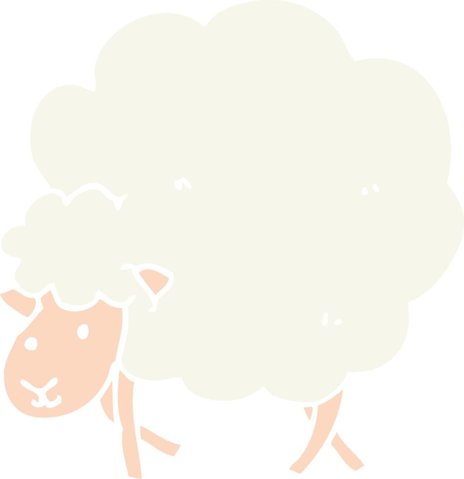 flat color style cartoon sheep vector