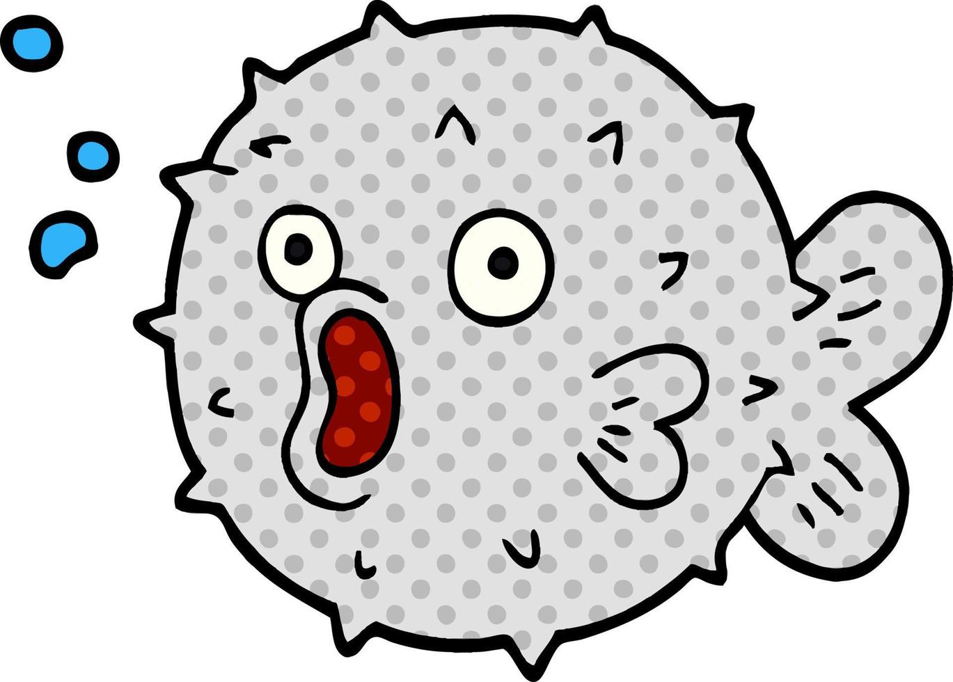 cartoon doodle blow fish vector