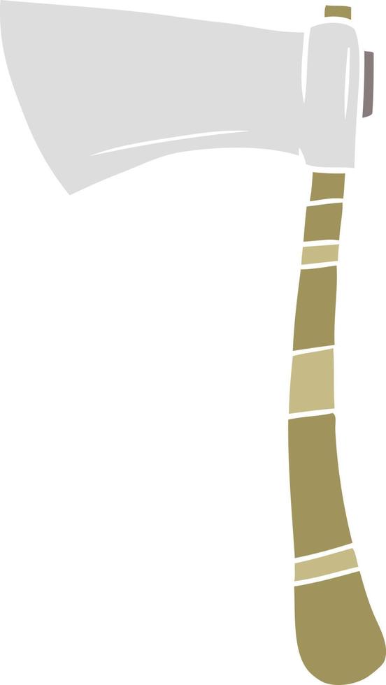 flat color style cartoon viking axe vector