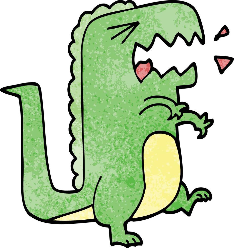 cartoon doodle roaring t rex vector