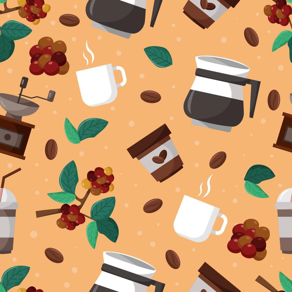 Coffee Beverages Seamless Pattern vector