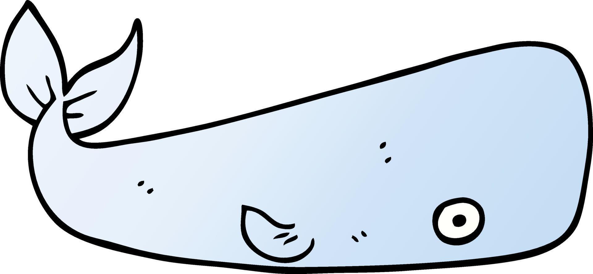 cartoon doodle sea whale vector