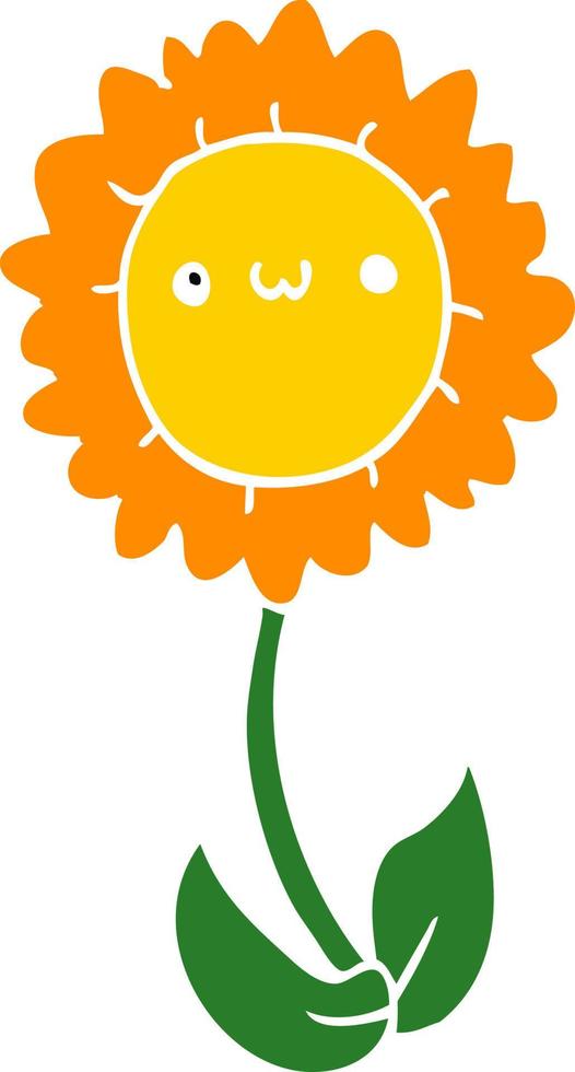 flat color style cartoon flower vector