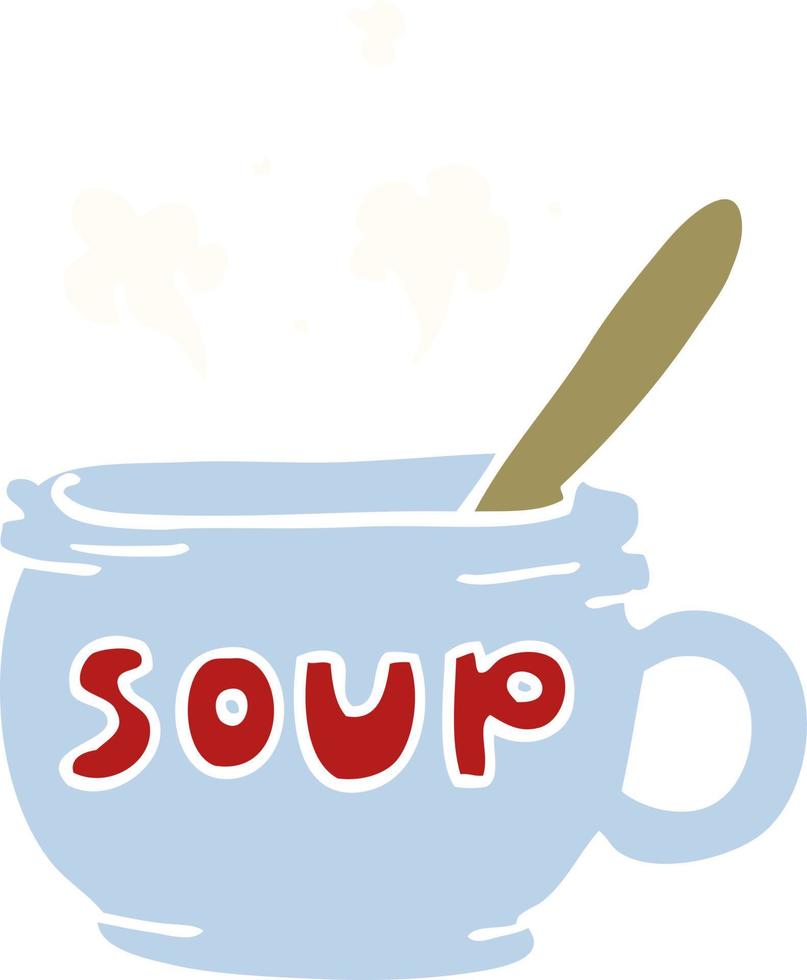 garabato de dibujos animados de sopa caliente vector