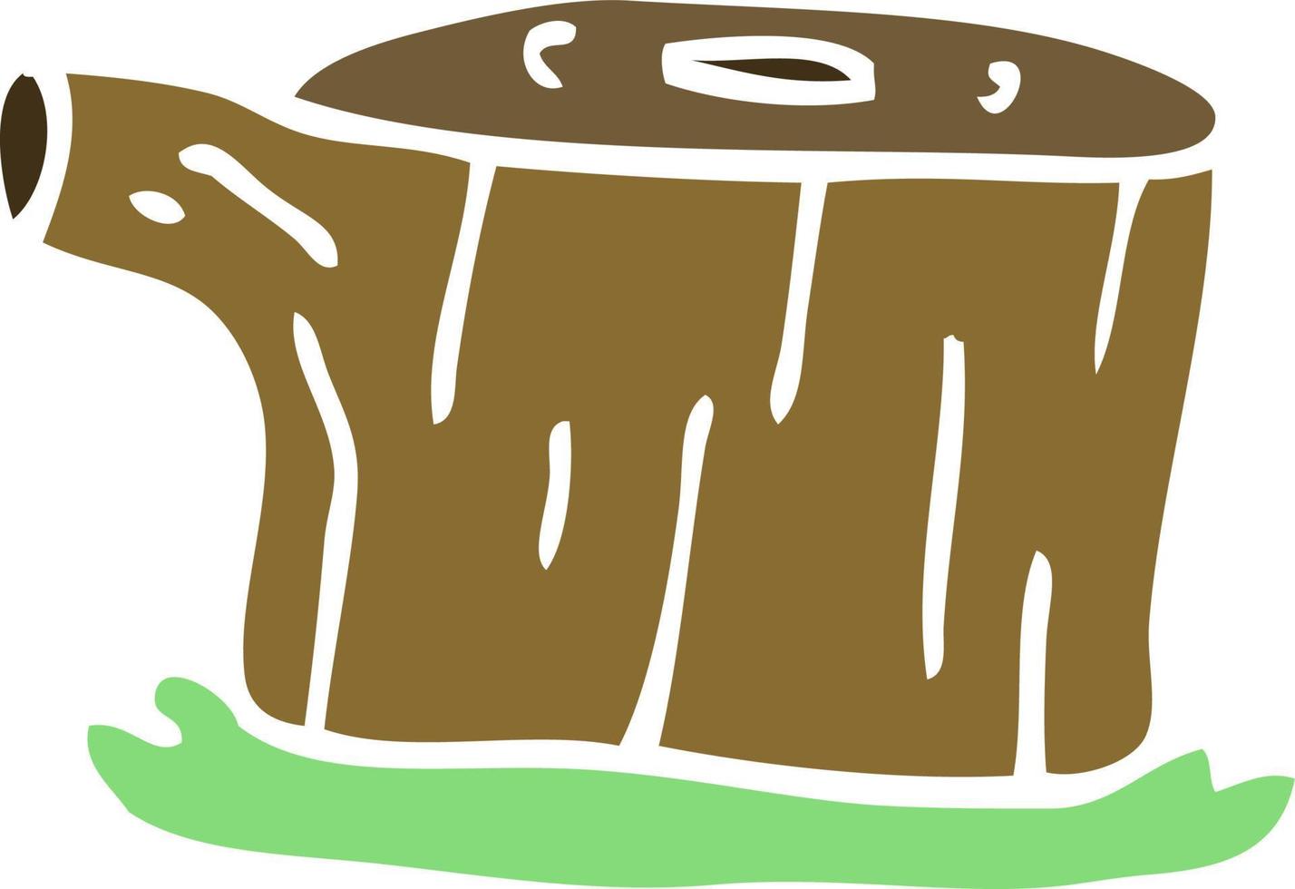 cartoon doodle tree log vector