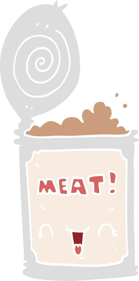 flat color style cartoon canned meat vector