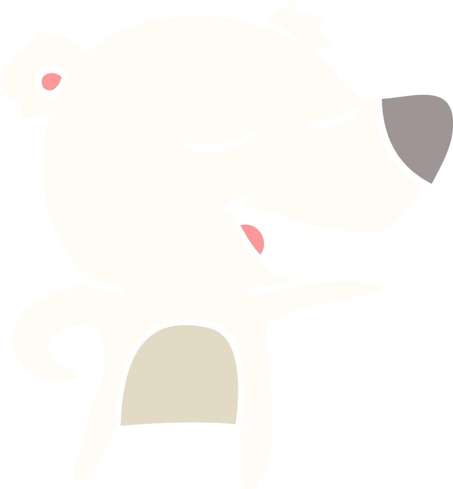 flat color style cartoon polar bear vector