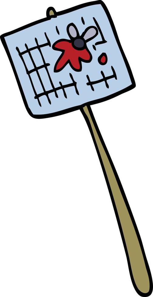 cartoon doodle fly swatter vector