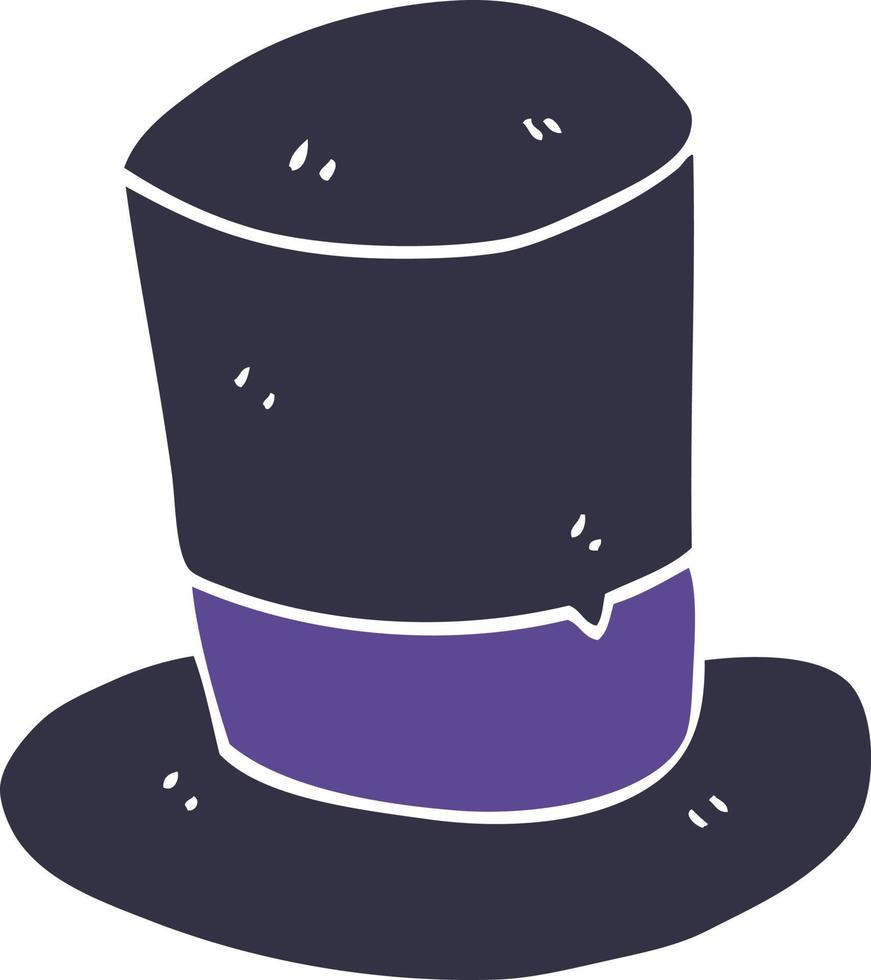 cartoon doodle top hat vector