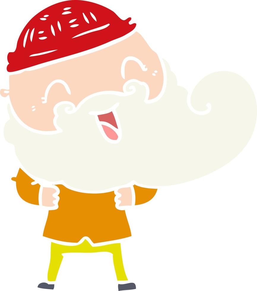 happy man with beard and winter hat vector