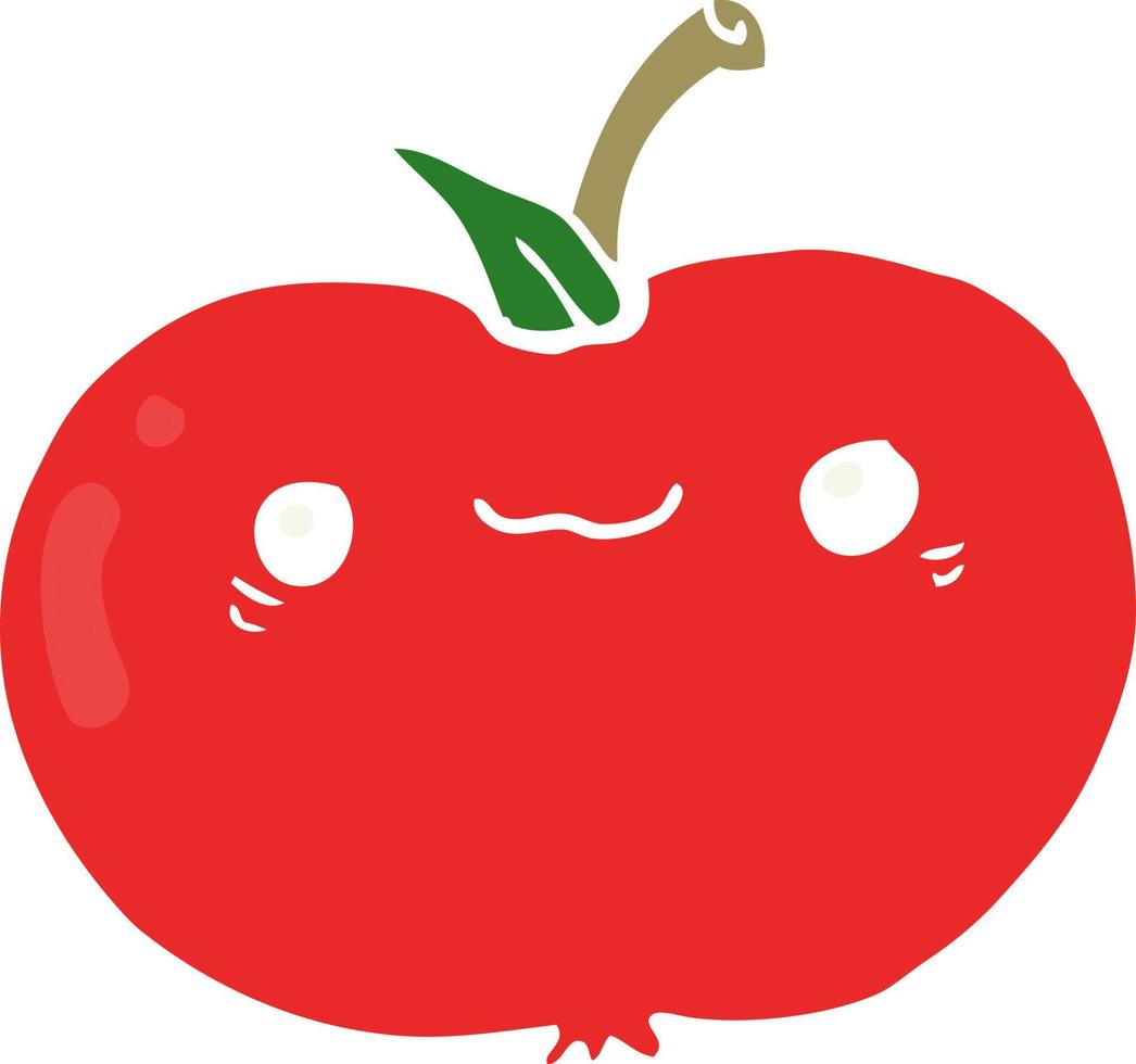 manzana de dibujos animados de estilo de color plano vector