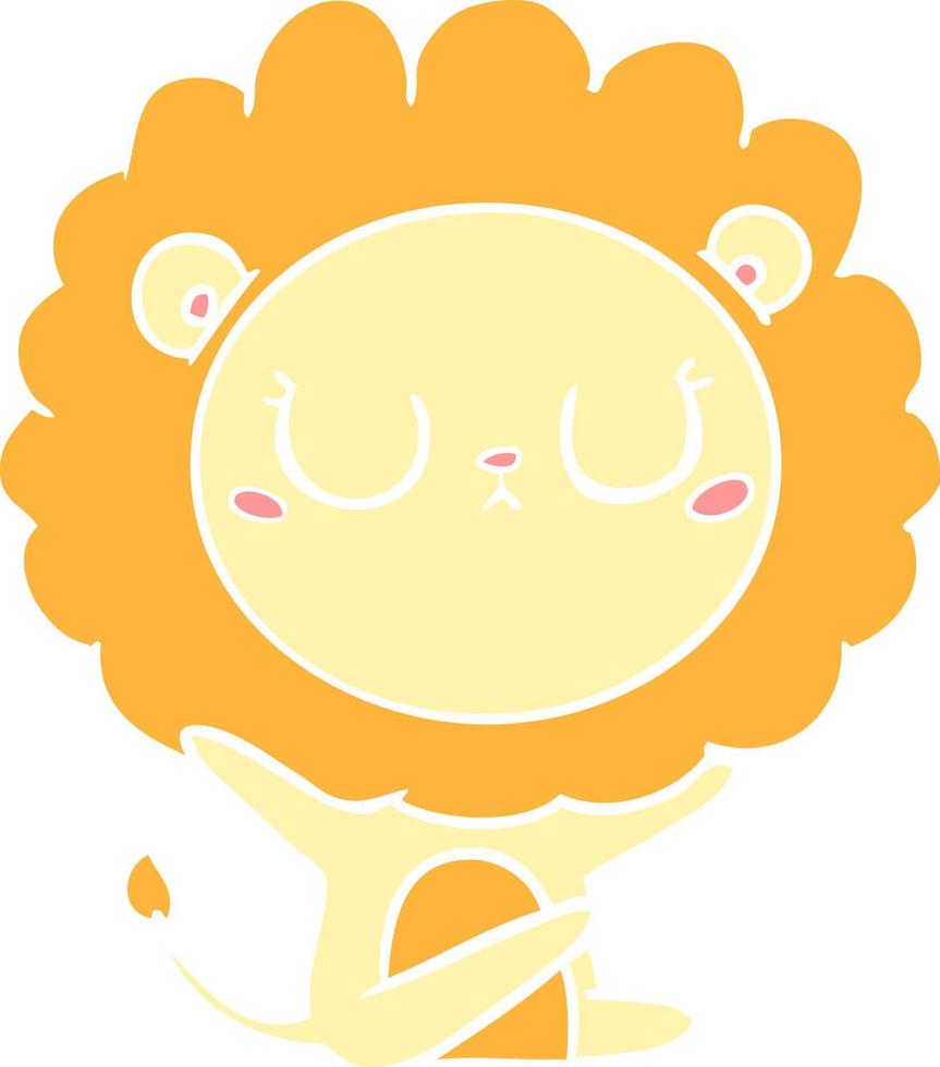 flat color style cartoon lion vector