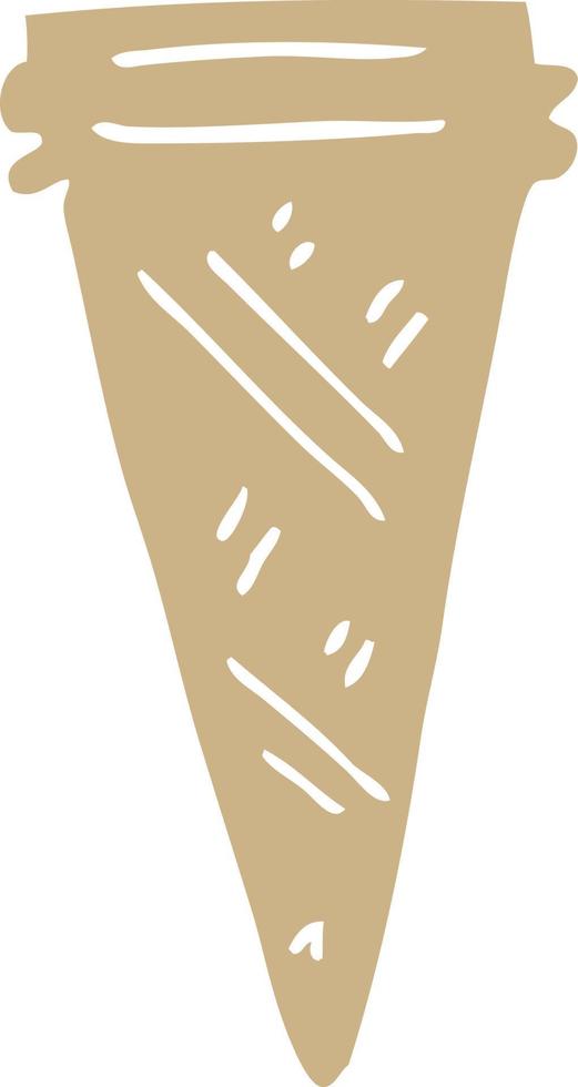 flat color style cartoon ice cream cone vector