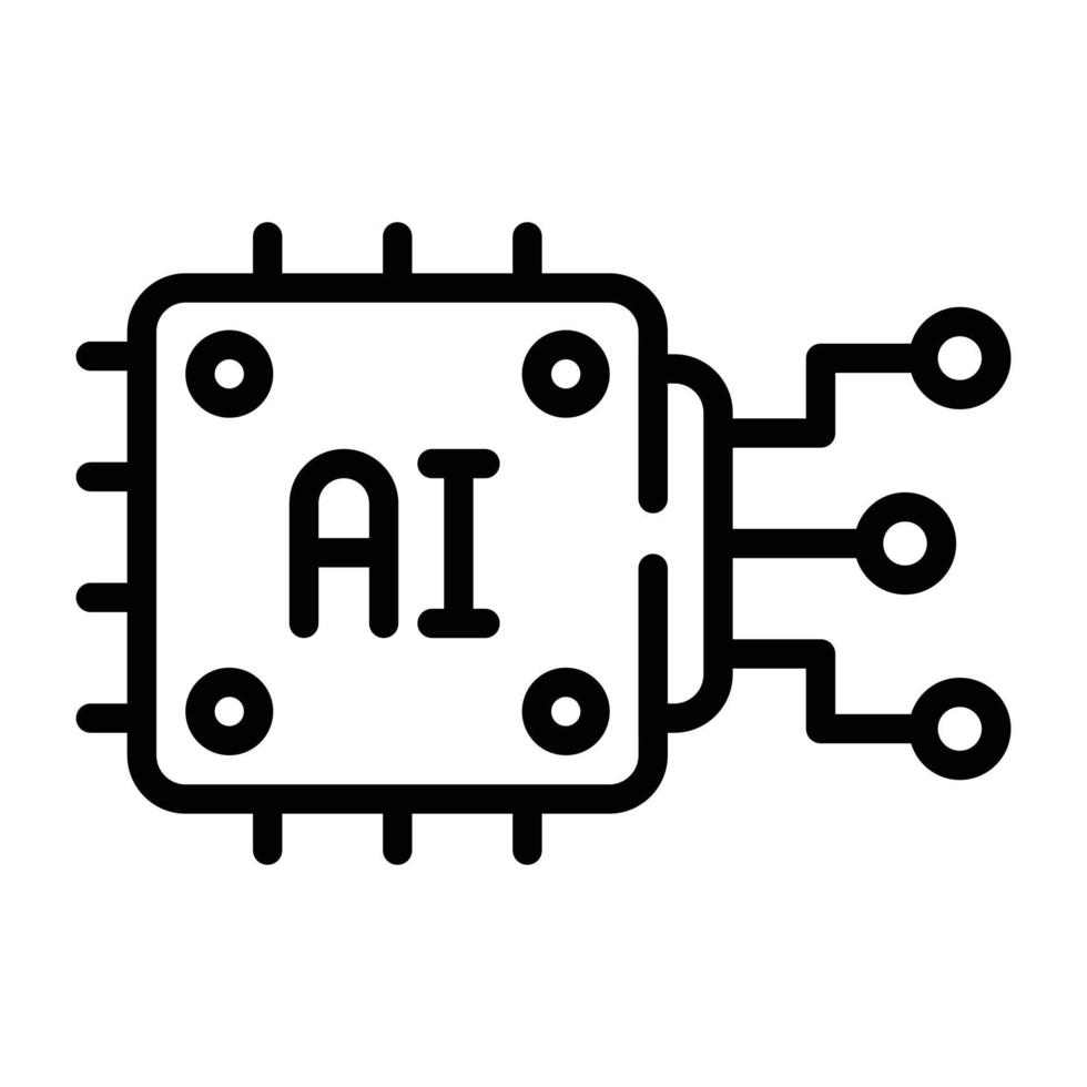 A unique linear icon of network automation vector