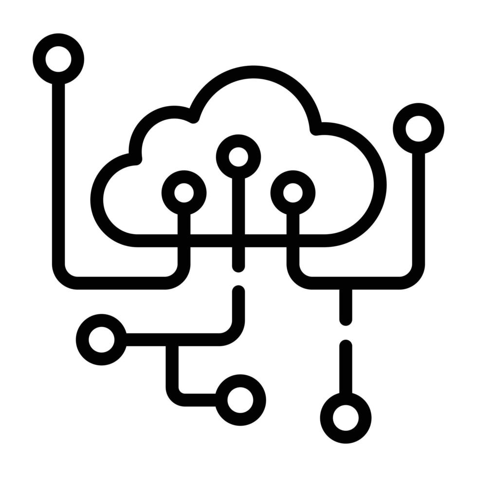 A unique linear icon of network automation vector