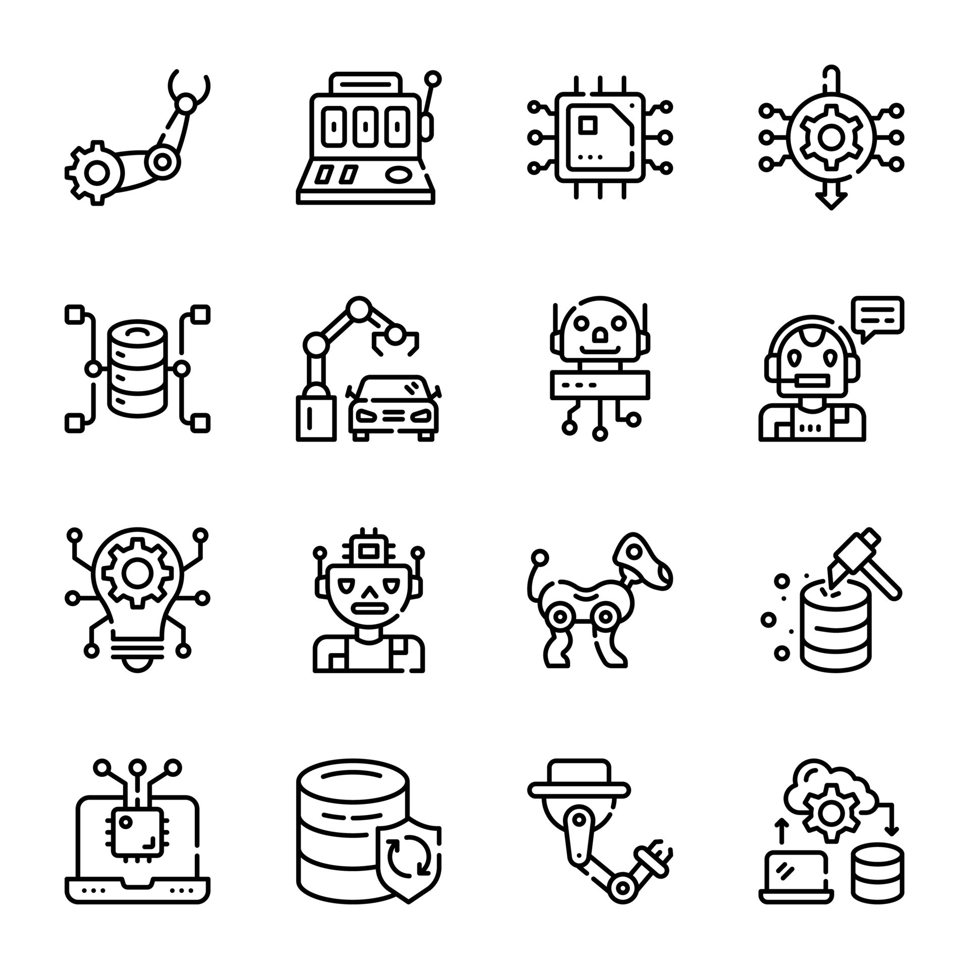 Set of AI Automation Outline Icons 12192449 Vector Art at Vecteezy Set of AI Automation Outline Icons 12192449 Vector Art at Vecteezy