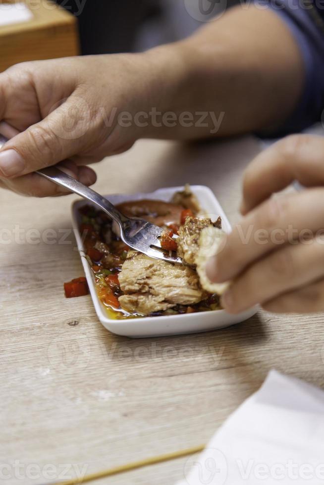 Spanish typical tuna skewer 12192482 Stock Photo at Vecteezy