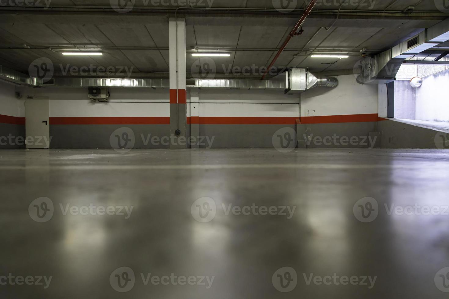 Interior of an underground car park photo