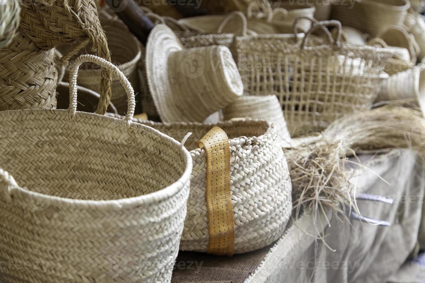Handmade wicker baskets photo