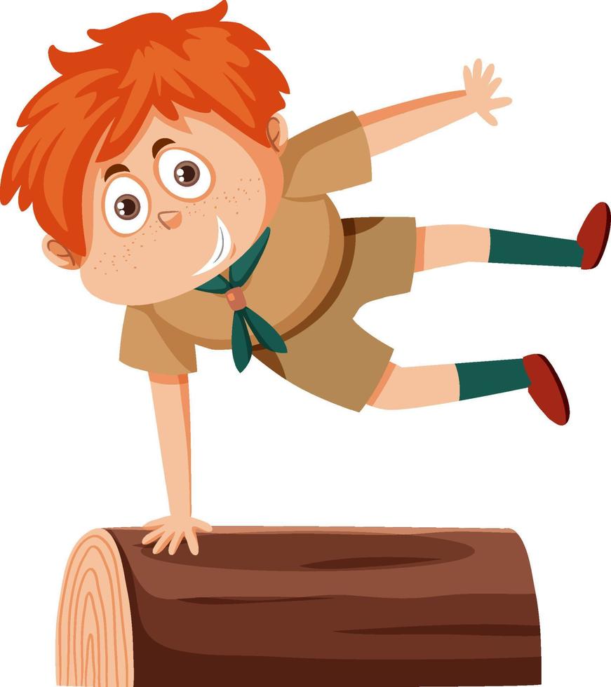 Cute boy scout cartoon character vector