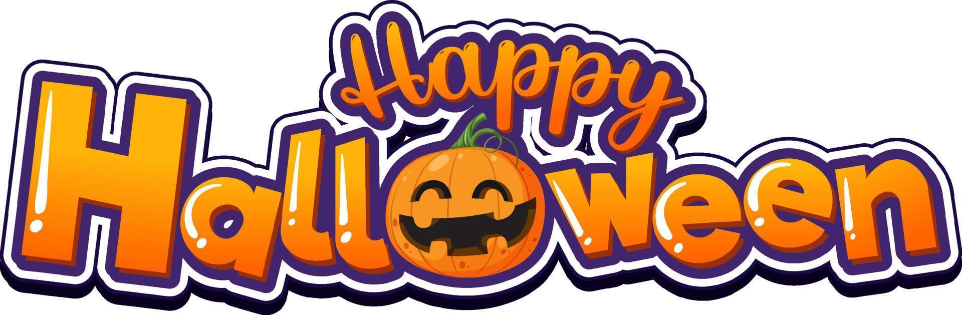 logotipo de fuente feliz halloween vector