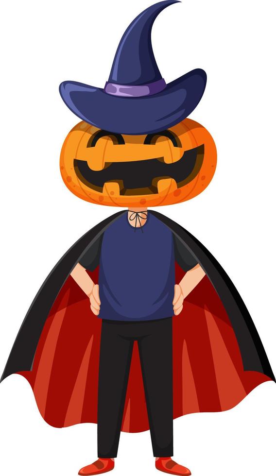 Cute boy wearing dracula outfit for halloween vector