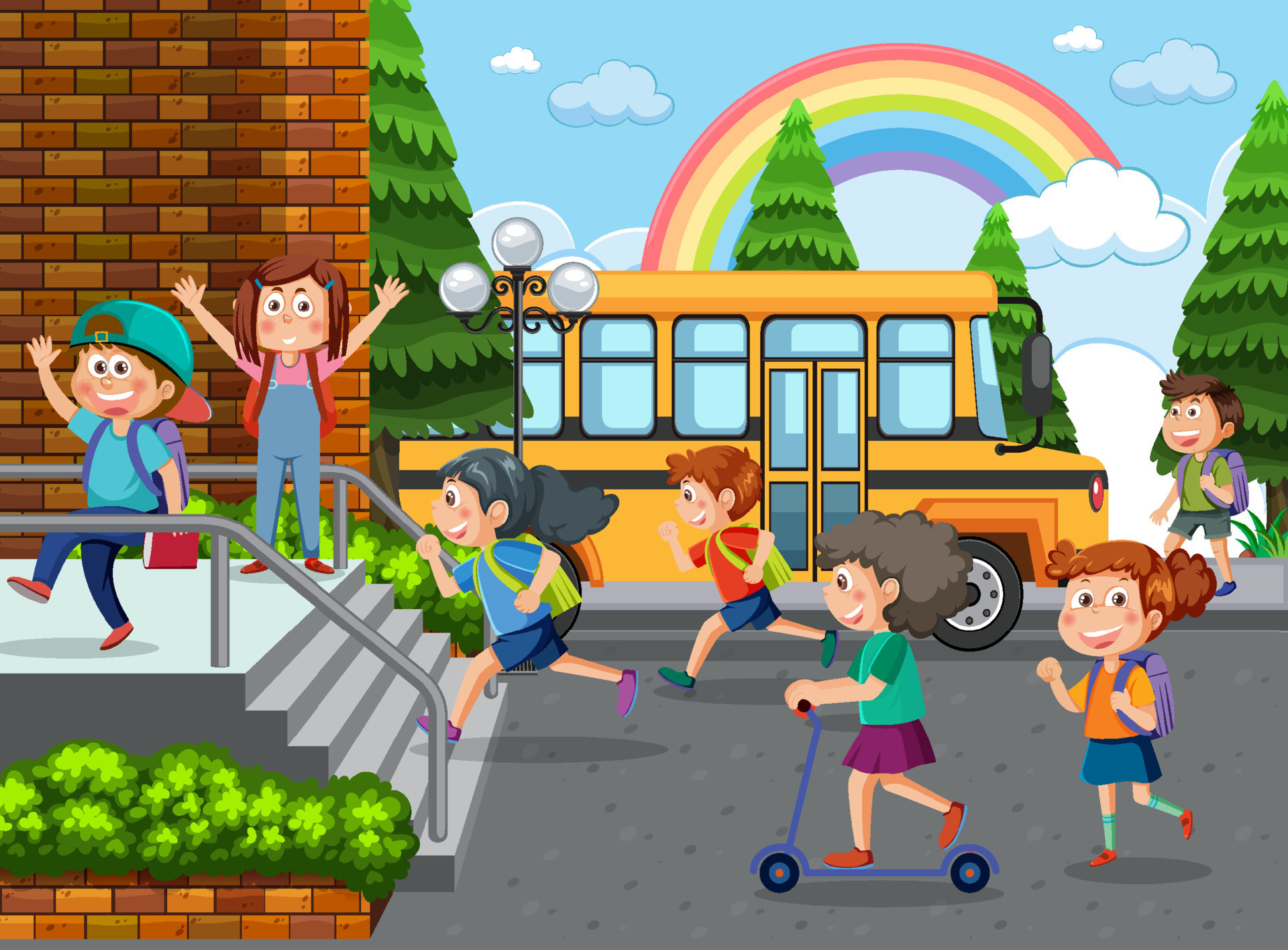 children-playing-at-school-12192616-vector-art-at-vecteezy