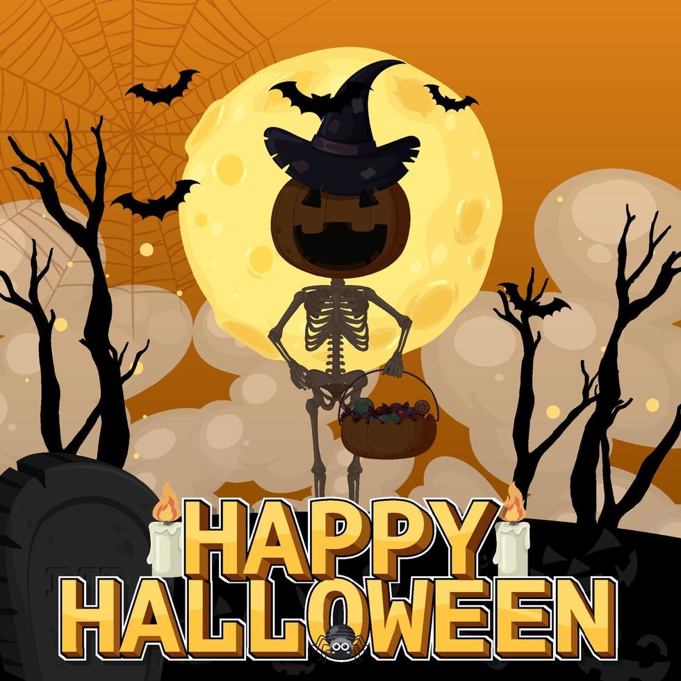 Happy Halloween Poster Template vector
