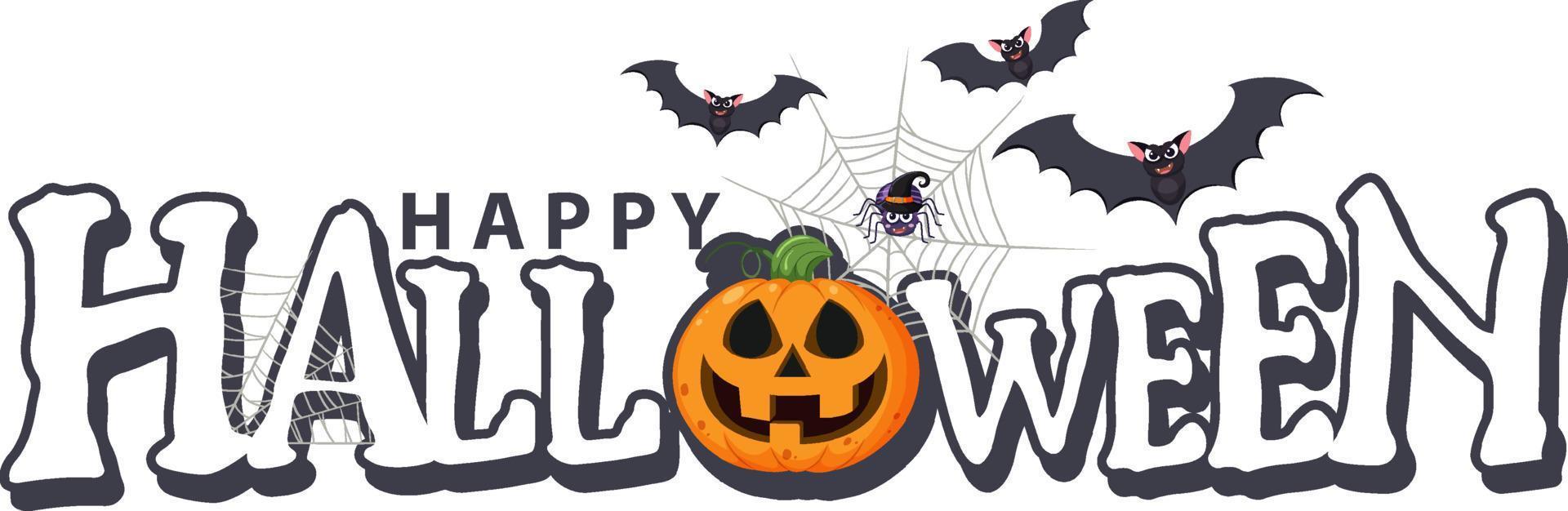 Happy Halloween Text Logo vector