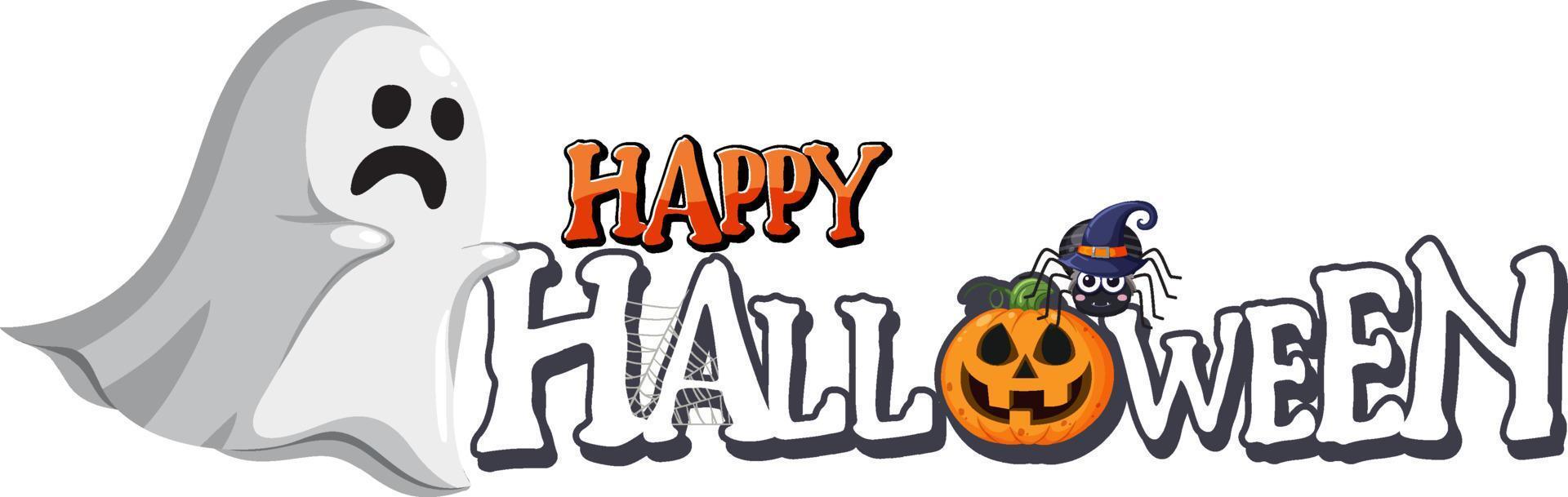 diseño de texto feliz halloween vector