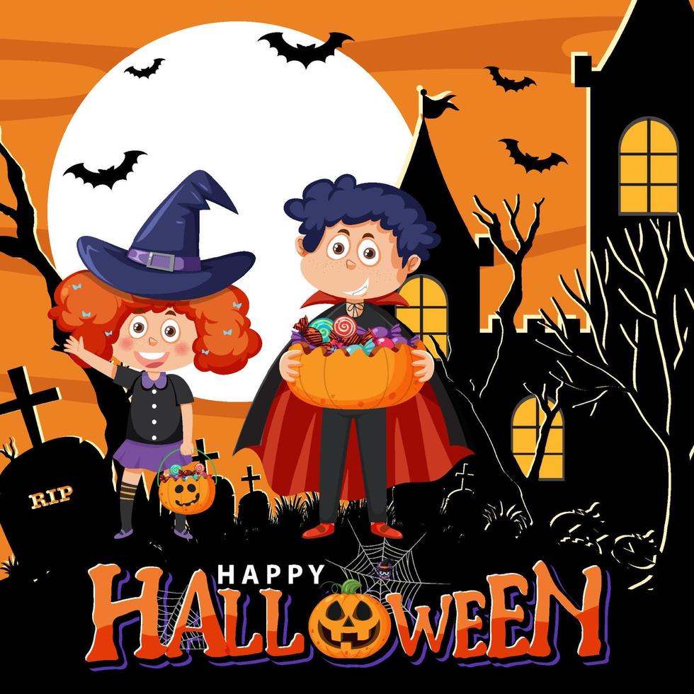 Happy Halloween Poster Template vector