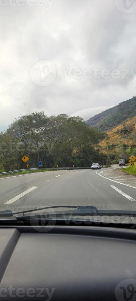 southern landscape of minas gerais moving car on the road photo