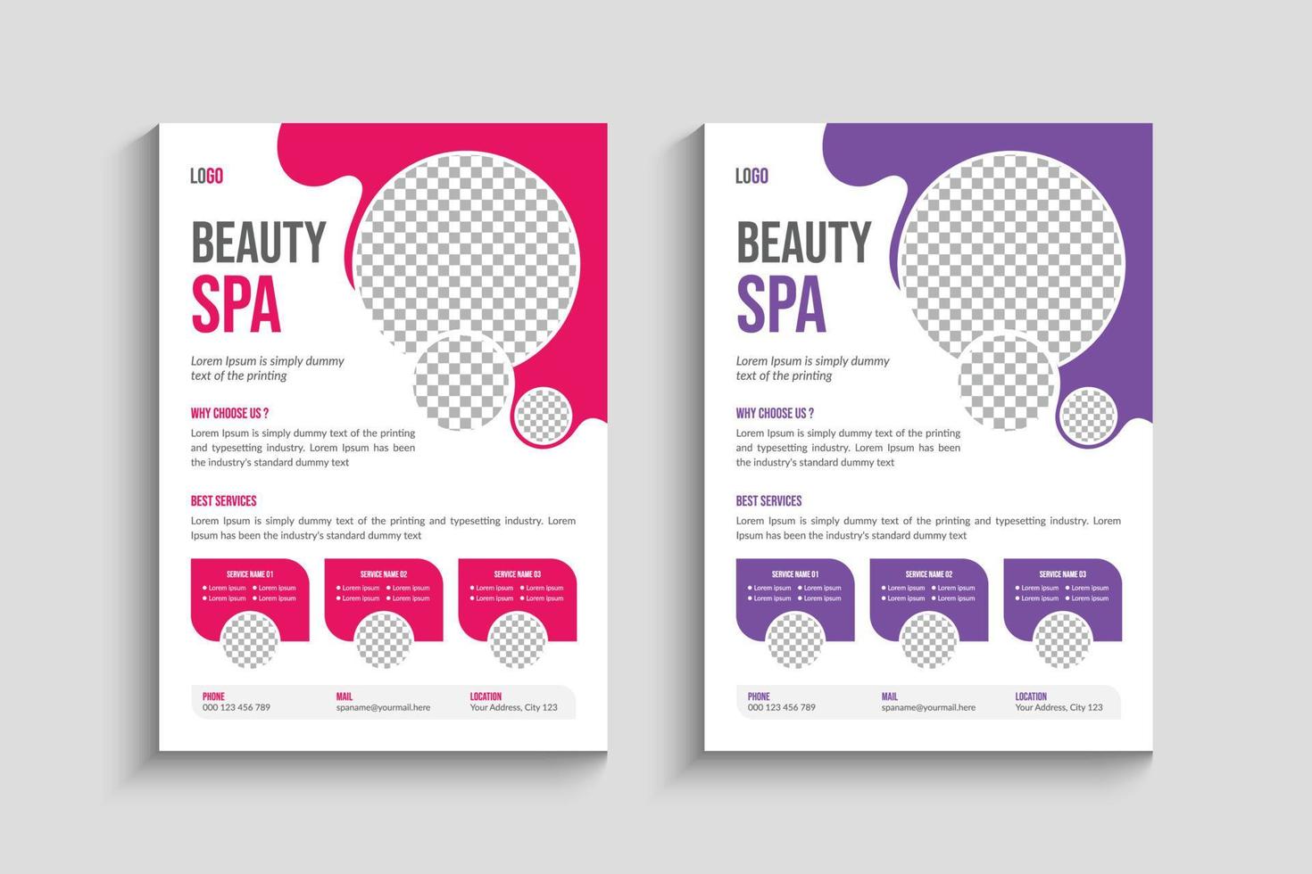 Beauty spa flyer template vector