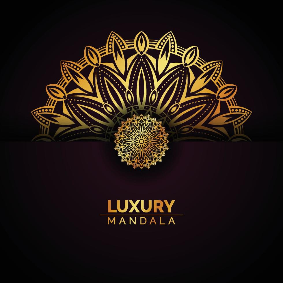 Luxury abstract ornamental mandala background design with gold color vector