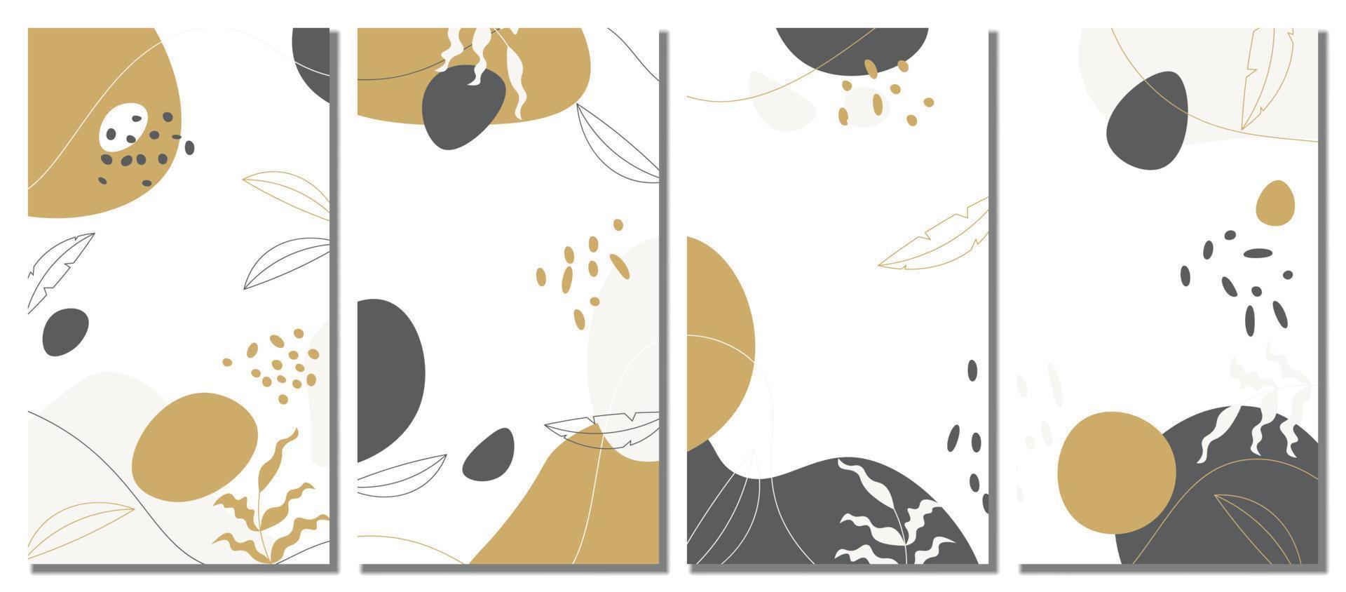 Minimalist abstract hand drawn set background. vector