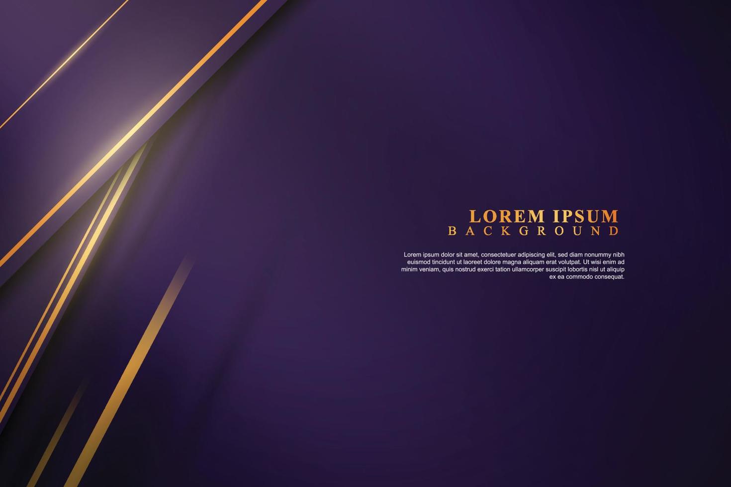 Luxury purple stripes with shiny golden lines background. vector