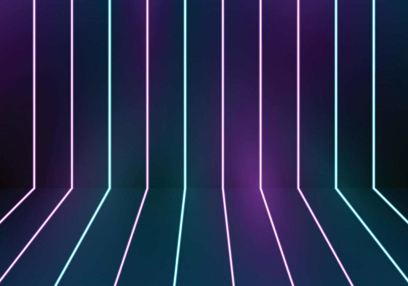 Glowing blue and purple neon lights background. Vector illustration.